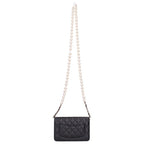 Chanel Quilted Lambskin Faux Pearl Chain Wallet Shoulder