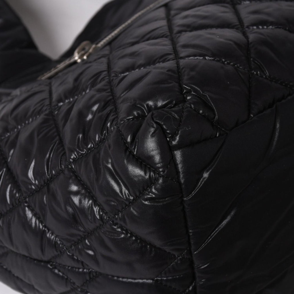 Chanel Coco Cocoon Small Tote Handbag CC Logo Black Silver — view 8
