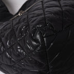Chanel Coco Cocoon Small Tote Handbag CC Logo Black Silver — view 8