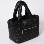 Chanel Coco Cocoon Small Tote Handbag CC Logo Black Silver — view 3