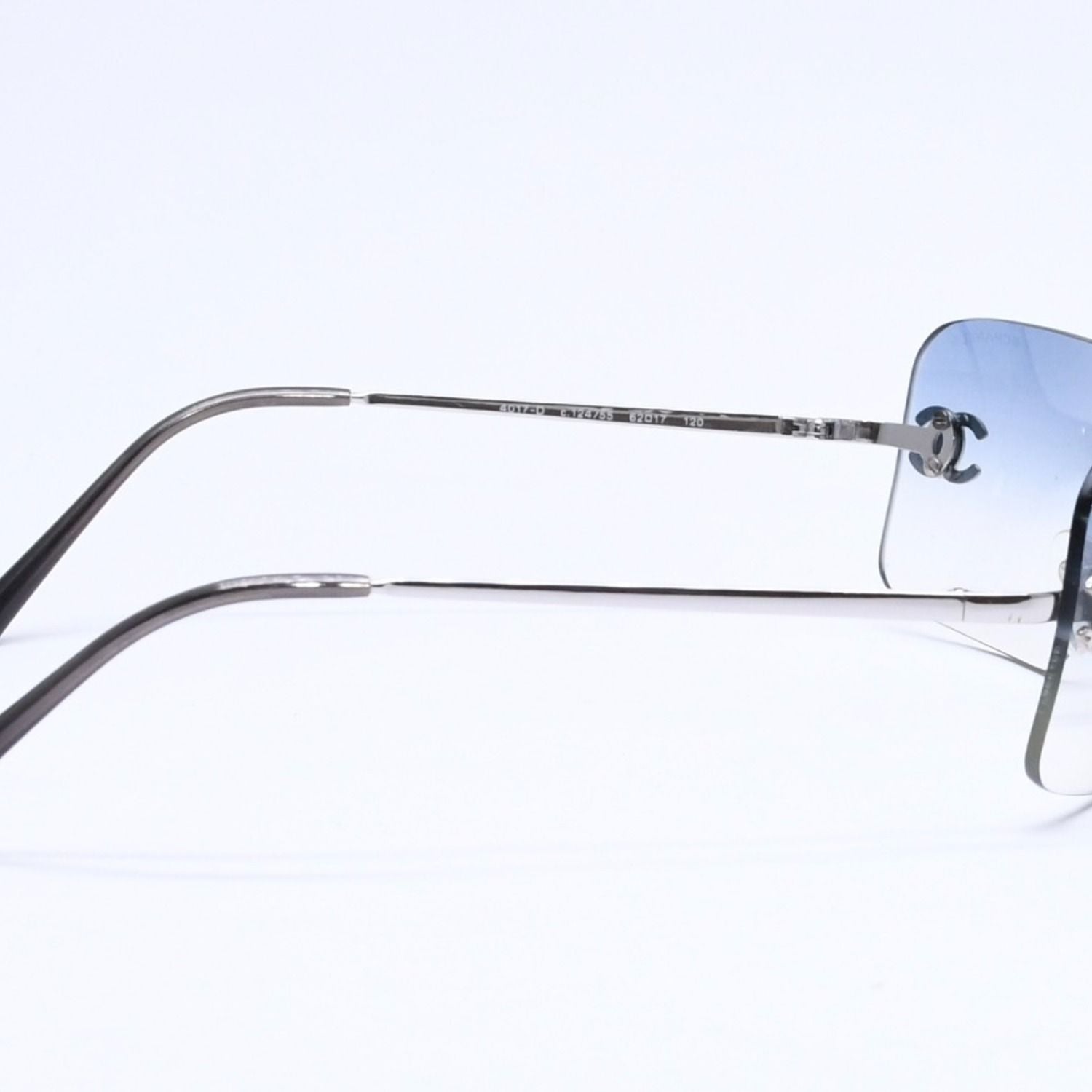 Chanel Rimless Sunglasses Rhinestone CC Logo Eyewear — view 4