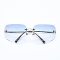 Chanel Rimless Sunglasses Rhinestone CC Logo Eyewear