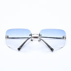 Chanel Rimless Sunglasses Rhinestone CC Logo Eyewear