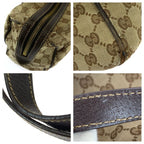 Gucci Beige Darkbrown Gold GG Canvas Leather Miniboston Handbag — view 6