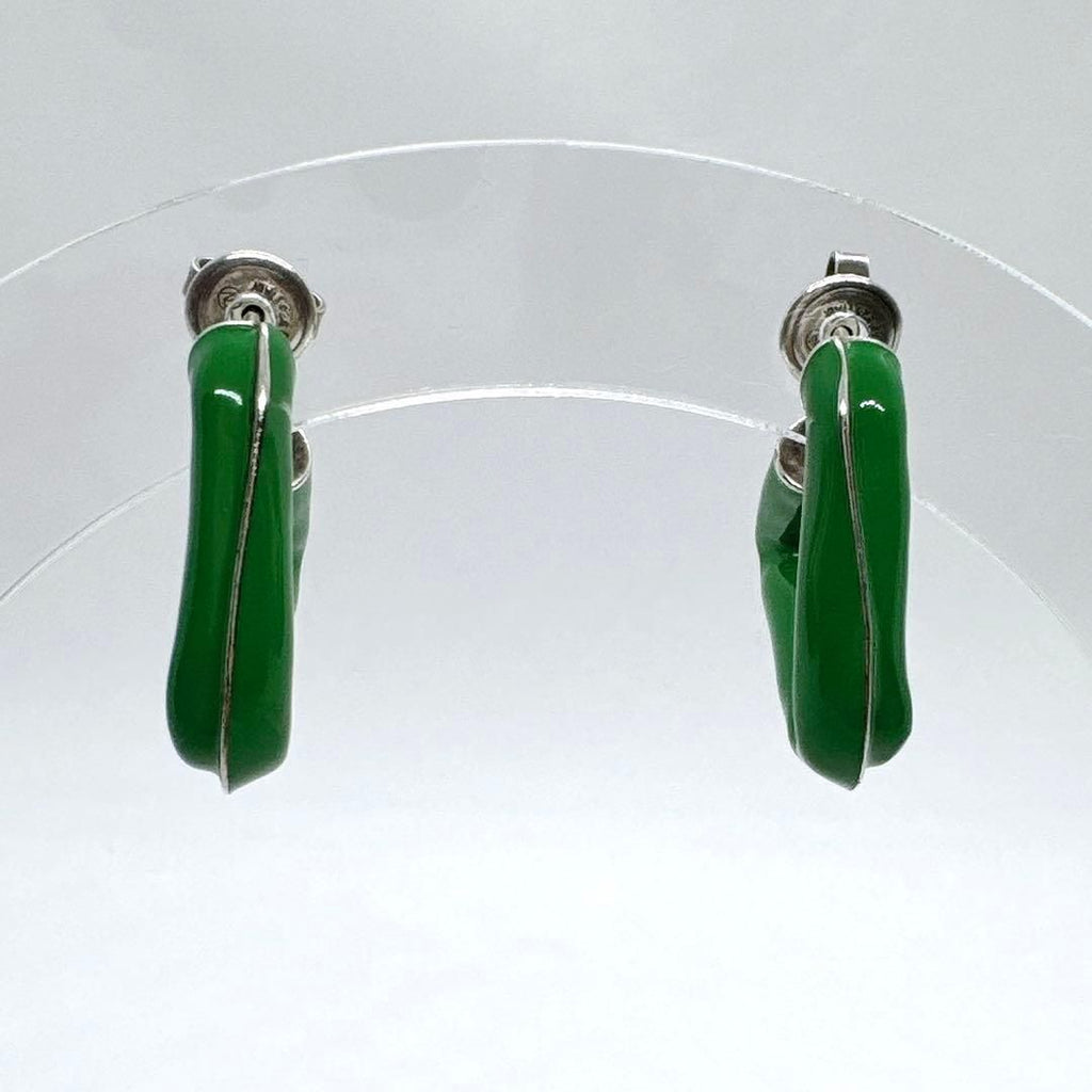 Bottega Veneta Triangle Hoop Earrings 925 Green — view 4