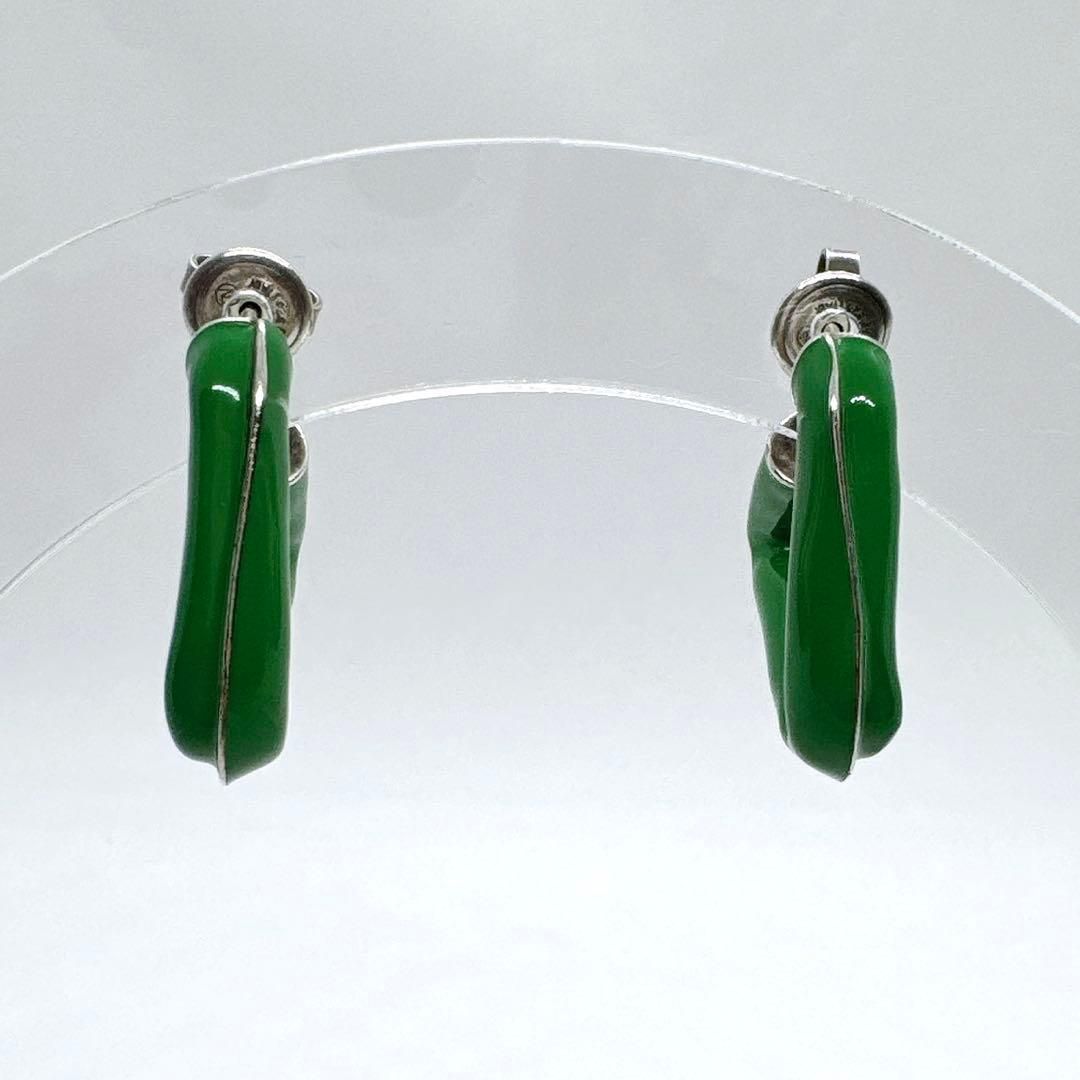 Bottega Veneta Triangle Hoop Earrings 925 Green — view 4