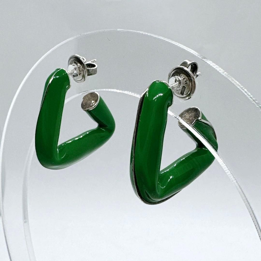 Bottega Veneta Triangle Hoop Earrings 925 Green — view 3