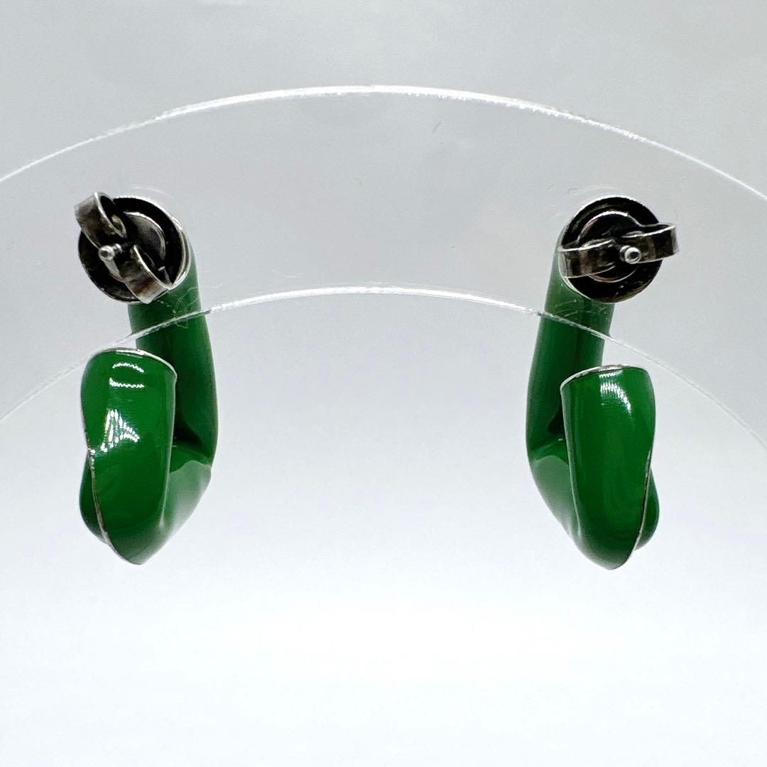 Bottega Veneta Triangle Hoop Earrings 925 Green — view 5