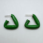 Bottega Veneta Triangle Hoop Earrings 925 Green — view 6