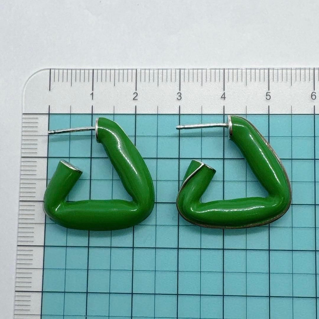 Bottega Veneta Triangle Hoop Earrings 925 Green — view 7