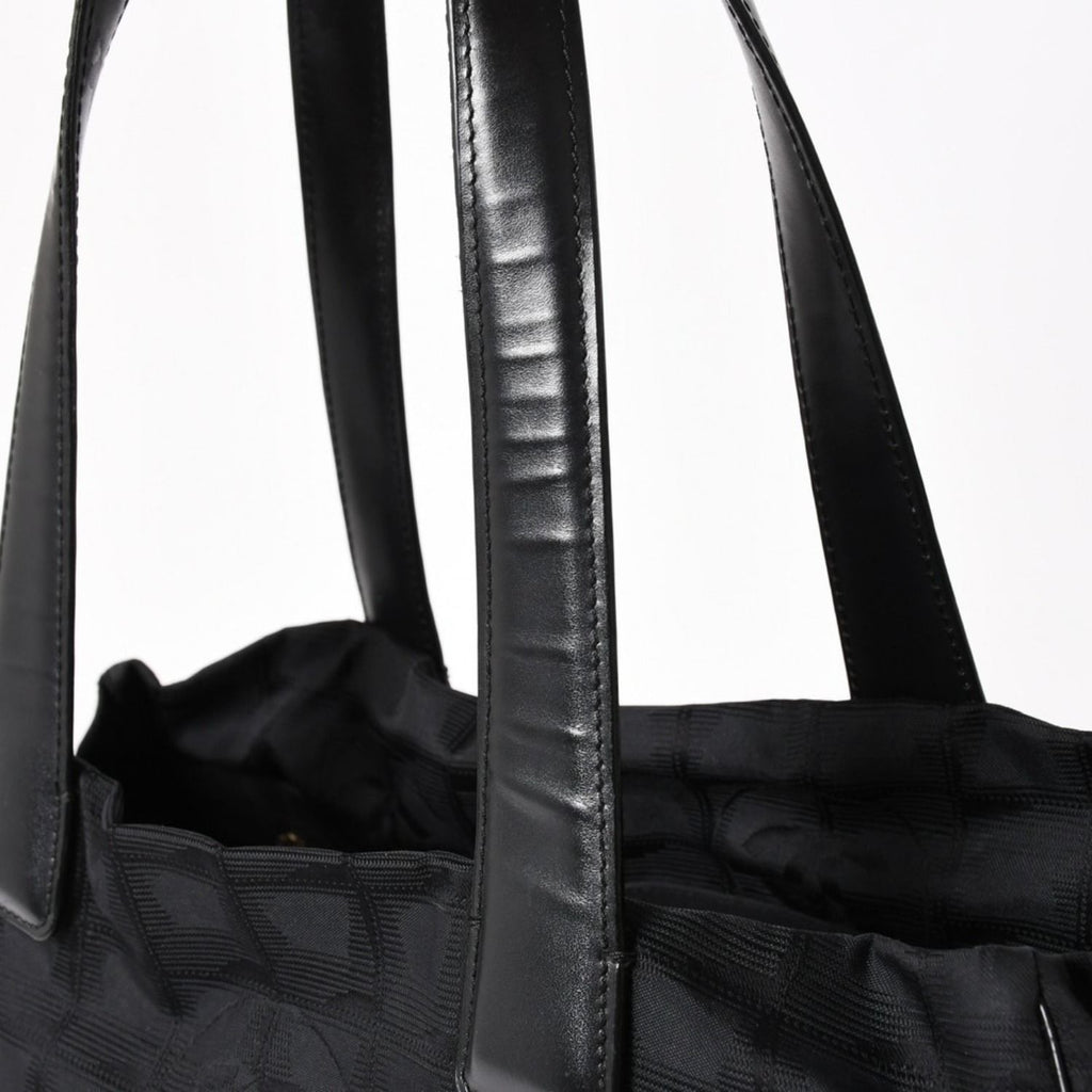Chanel New Travel Line Tote Bag MM Black Nylon Jacquard CC Logo Gold — view 5