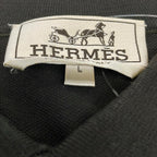 Hermes Short Sleeve Polo Shirt L Black Light Gray — view 6