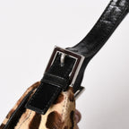 Fendi Mamma Baguette Bag Leopard Calf Hair Leather Brown Silver — view 8