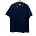 Hermes Short Sleeve Polo Shirt L Dark Navy Light Gray