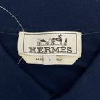 Hermes Short Sleeve Polo Shirt L Dark Navy Light Gray — view 3