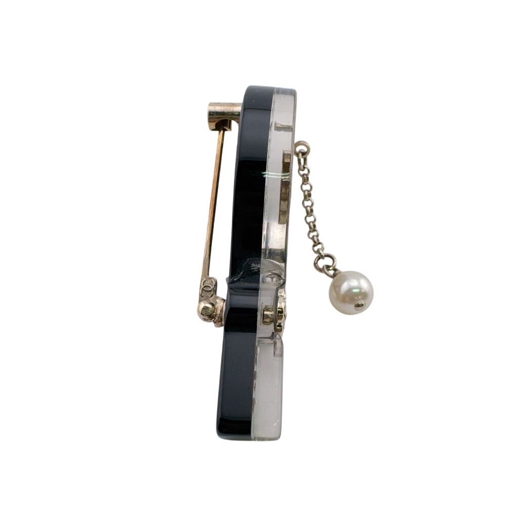 Chanel Tennis Racket Camellia CC Logo Pearl Quilted Charm Brooch — view 2