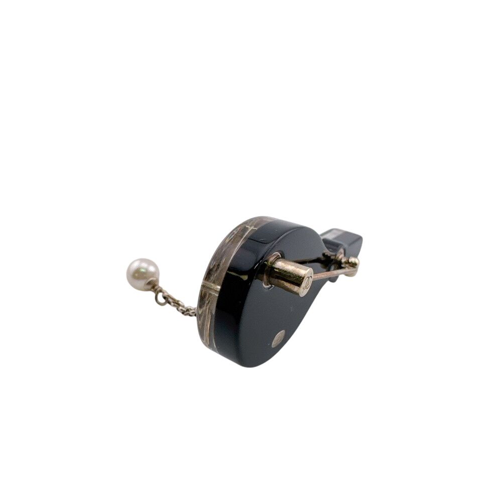Chanel Tennis Racket Camellia CC Logo Pearl Quilted Charm Brooch — view 4