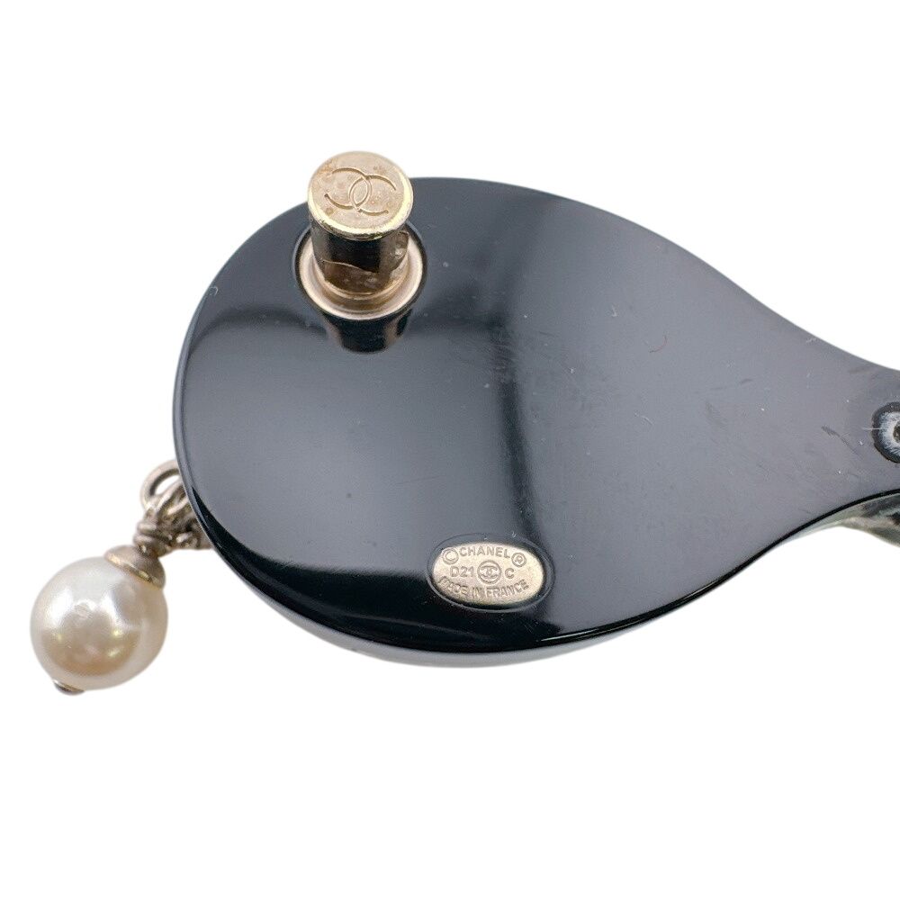 Chanel Tennis Racket Camellia CC Logo Pearl Quilted Charm Brooch — view 8