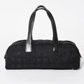 Chanel New Travel Line Mini Andbag Black CC Logo Nylon Jacquard Gold