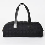 Chanel New Travel Line Mini Andbag Black CC Logo Nylon Jacquard Gold