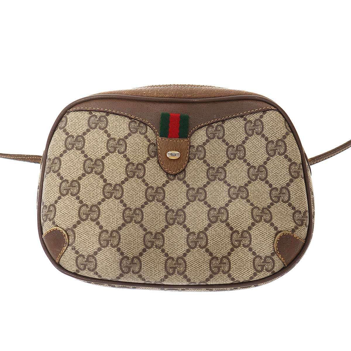 Gucci Vintage GG Supreme Sherry Line Mini Shoulder Bag Brown — view 2