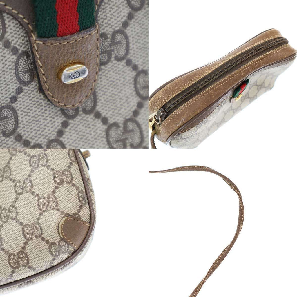 Gucci Vintage GG Supreme Sherry Line Mini Shoulder Bag Brown — view 8