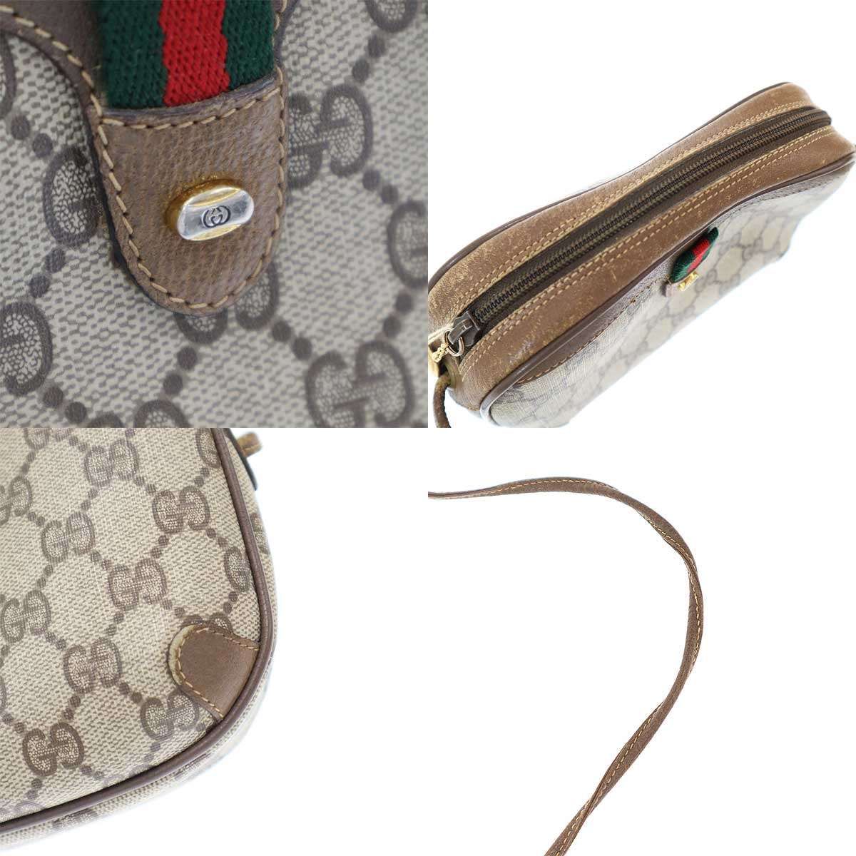 Gucci Vintage GG Supreme Sherry Line Mini Shoulder Bag Brown — view 8