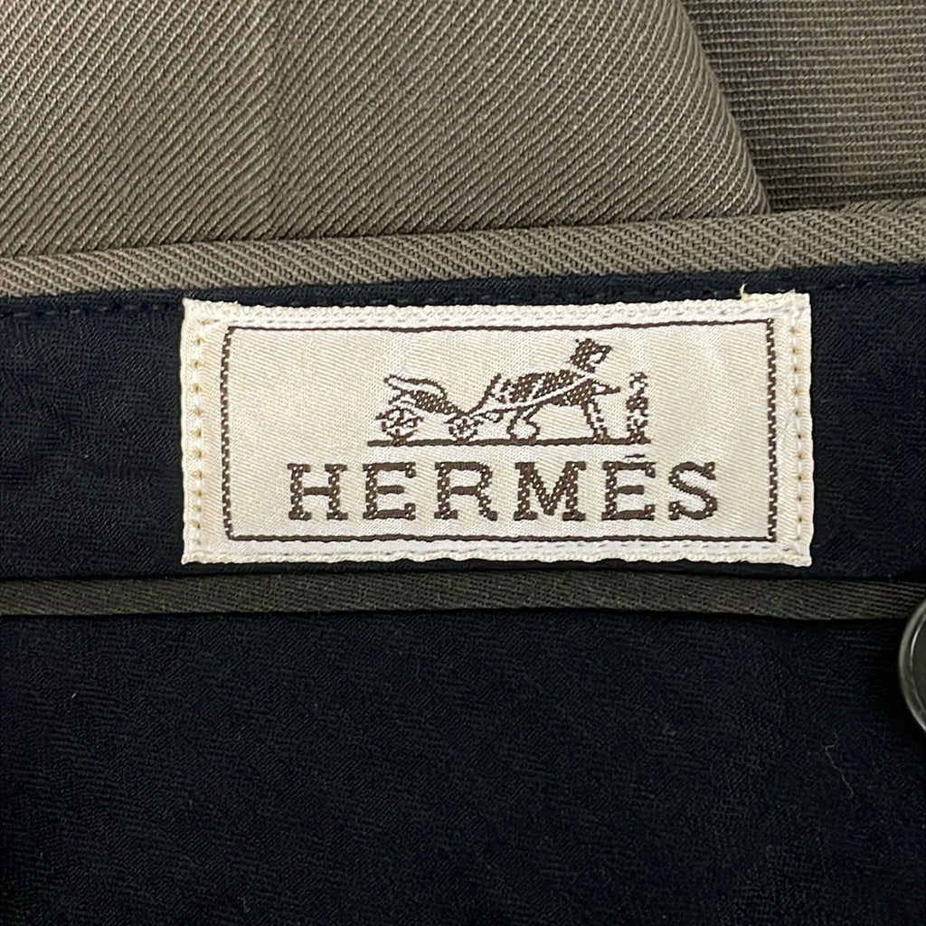 Hermes Pants 40 S Gray Beige Full Length — view 3