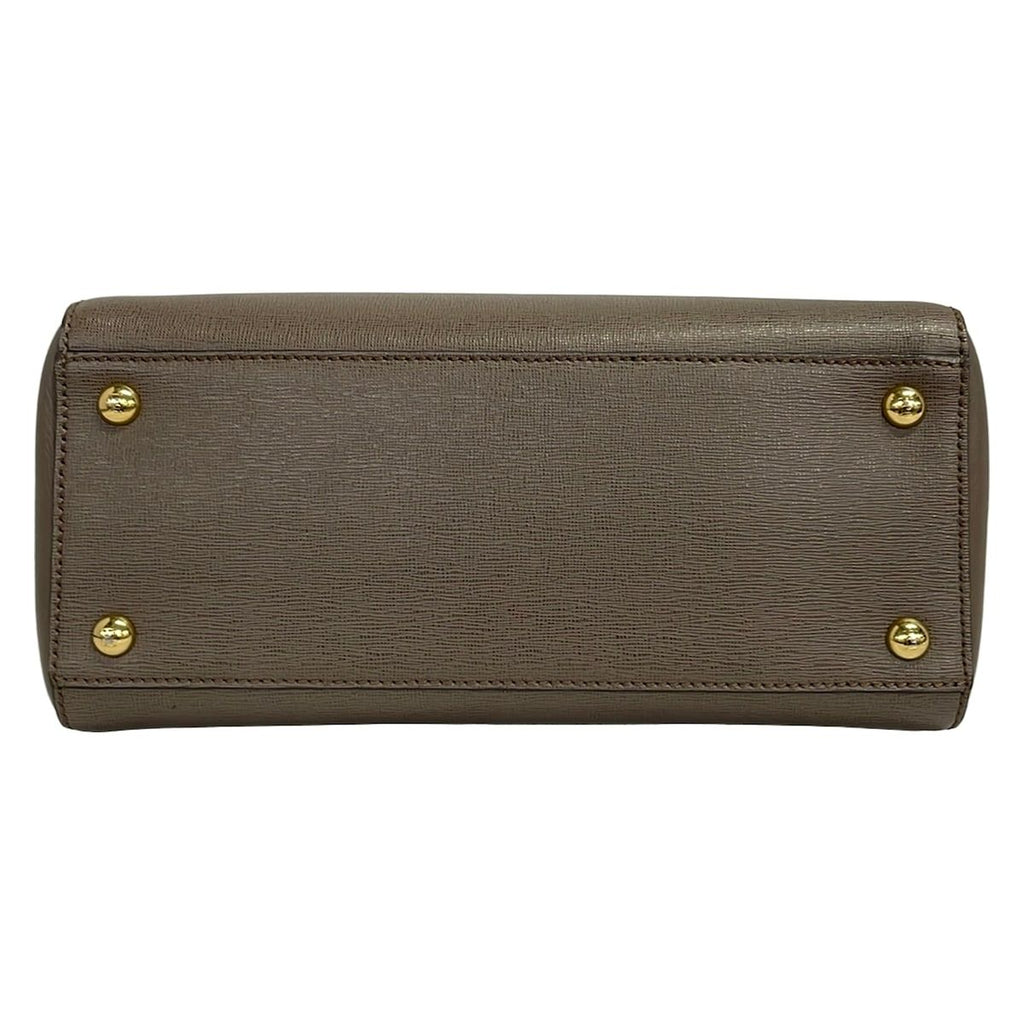 Fendi Tote Petit Toujours Dark Brown Gold Leather — view 5