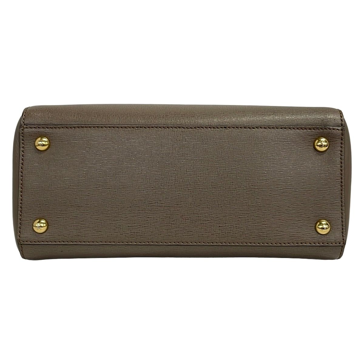 Fendi Tote Petit Toujours Dark Brown Gold Leather — view 5