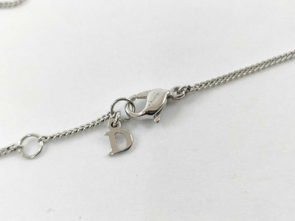 Dior Necklace Bear Motif Silver Metal Rhinestone — view 7