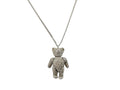Dior Necklace Bear Motif Silver Metal Rhinestone