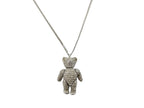 Dior Necklace Bear Motif Silver Metal Rhinestone
