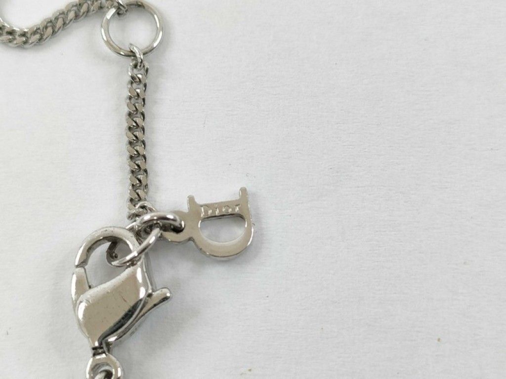 Dior Necklace Bear Motif Silver Metal Rhinestone — view 8