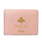 Gucci Wallet Bifold Animalier Leather Pink Mini Compact