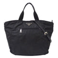 Prada Tote Shoulder Bag 2-Way Nylon Black Logo