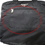 Prada Tote Shoulder Bag 2-Way Nylon Black Logo — view 7