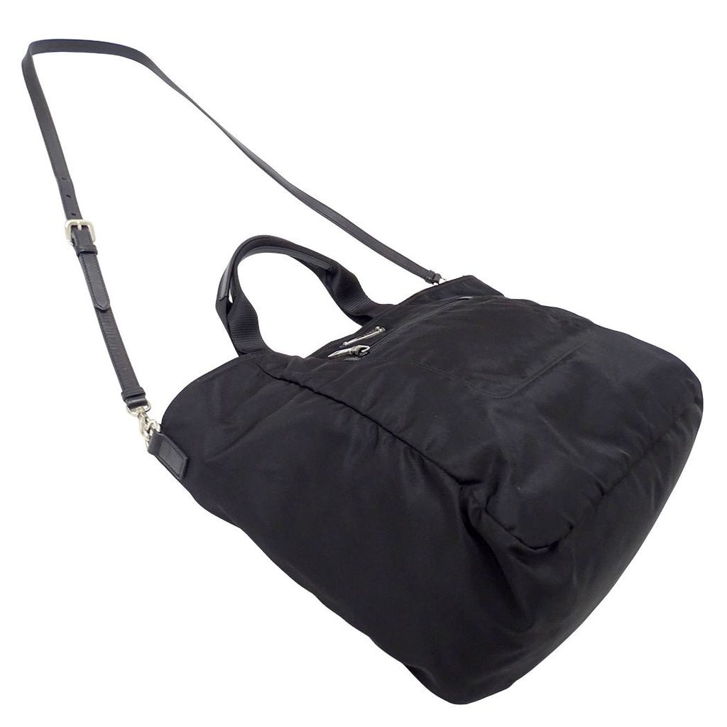 Prada Tote Shoulder Bag 2-Way Nylon Black Logo — view 4