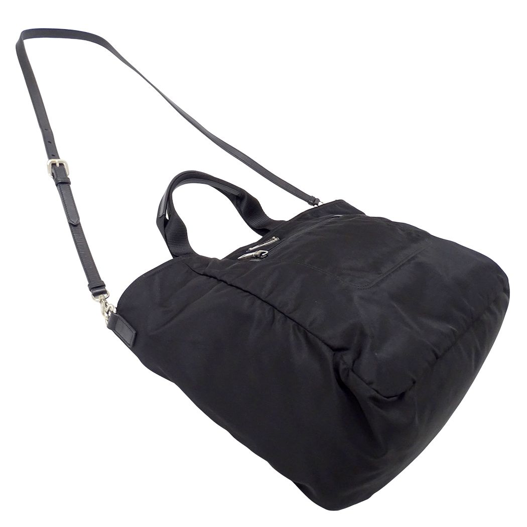Prada Tote Shoulder Bag 2-Way Nylon Black Logo — view 4