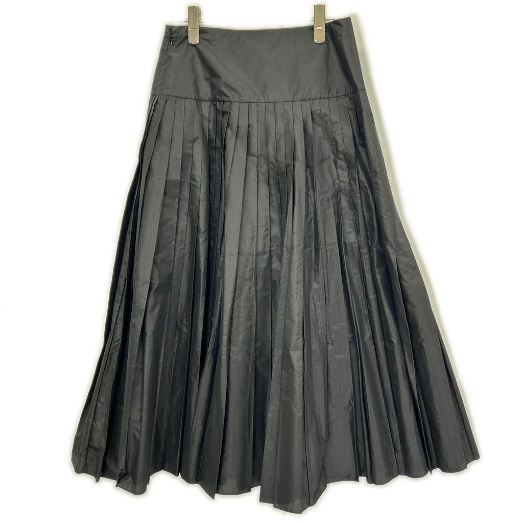 Dior Black Nylon Long Pleated Skirt — view 2