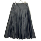 Dior Black Nylon Long Pleated Skirt