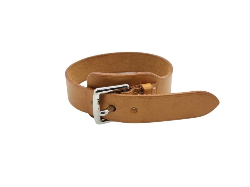 Hermes Bracelet Etriviere Brown Leather Silver