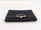 Fendi Wallet Black Canvas Leather Trifold Silver — view 3