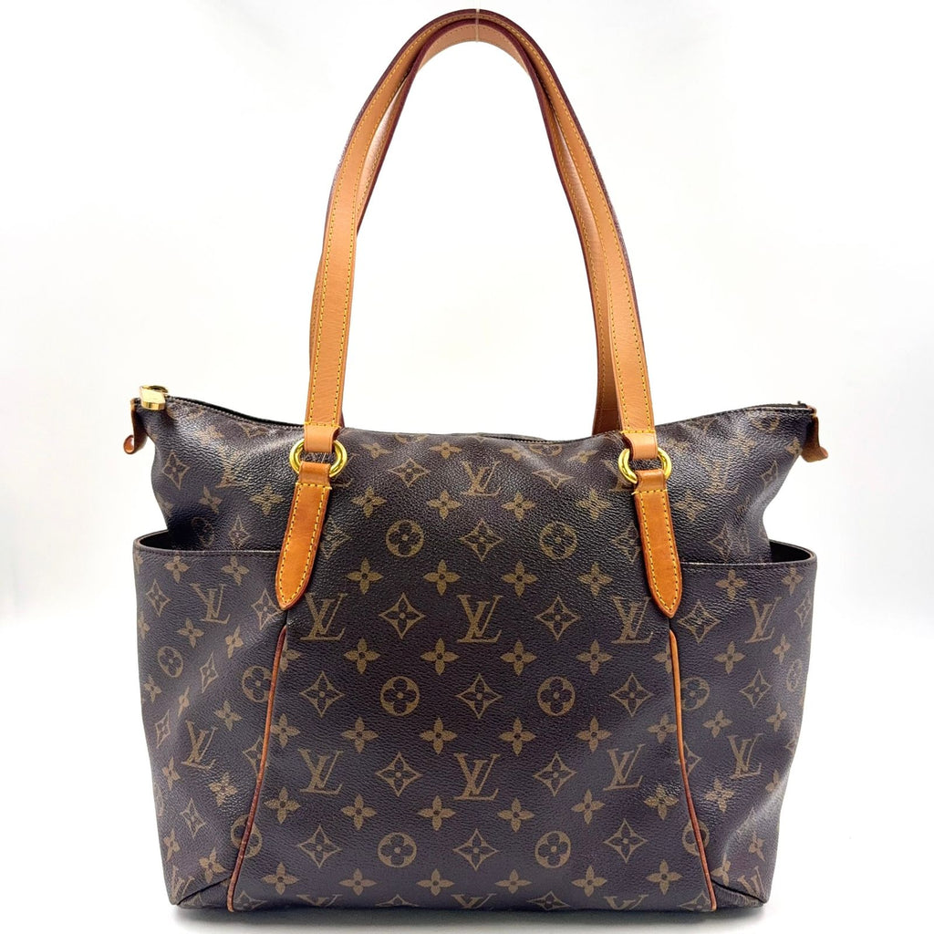 Louis Vuitton Totally MM Monogram Leather Brown Lightbrown Tote Gold