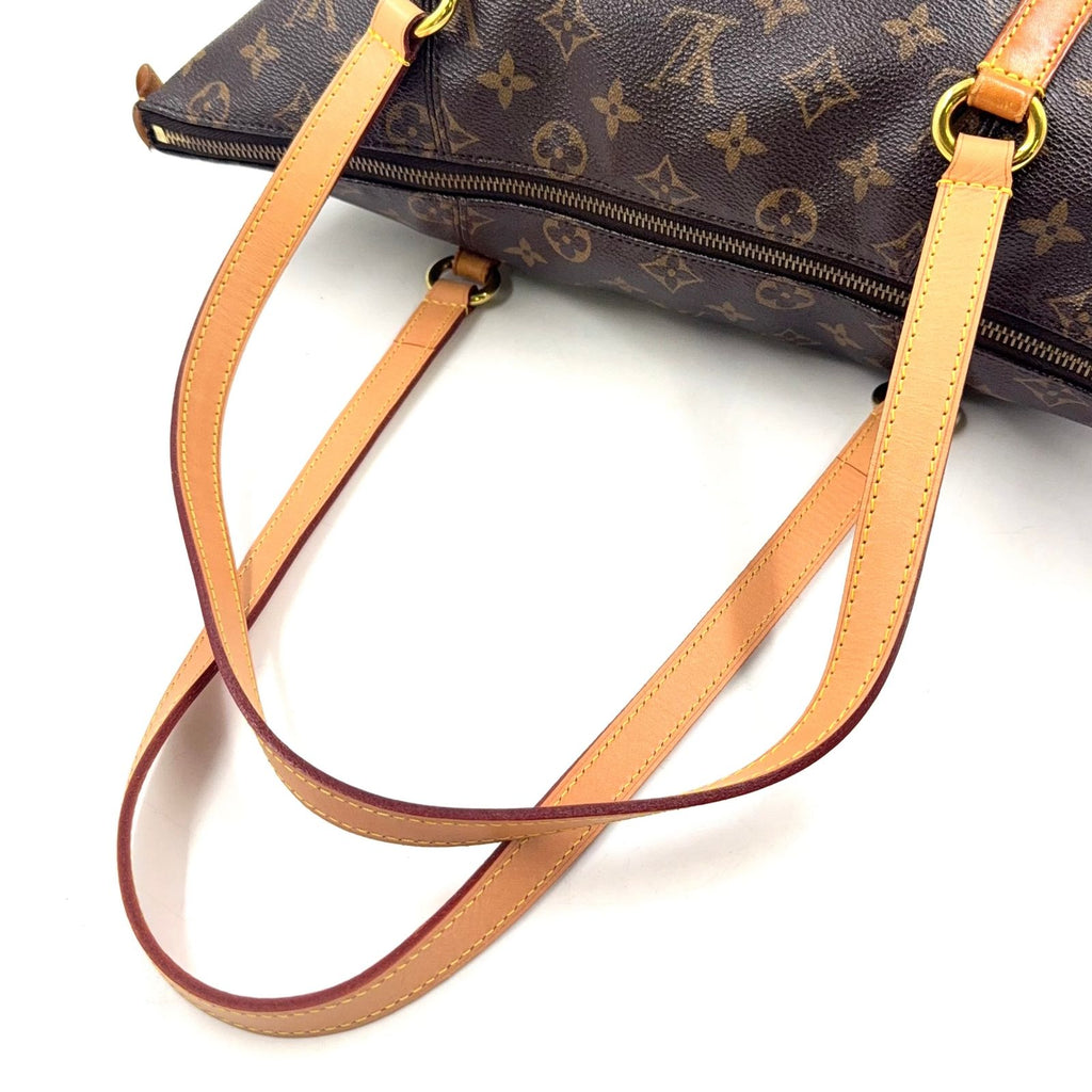 Louis Vuitton Totally MM Monogram Leather Brown Lightbrown Tote Gold — view 7