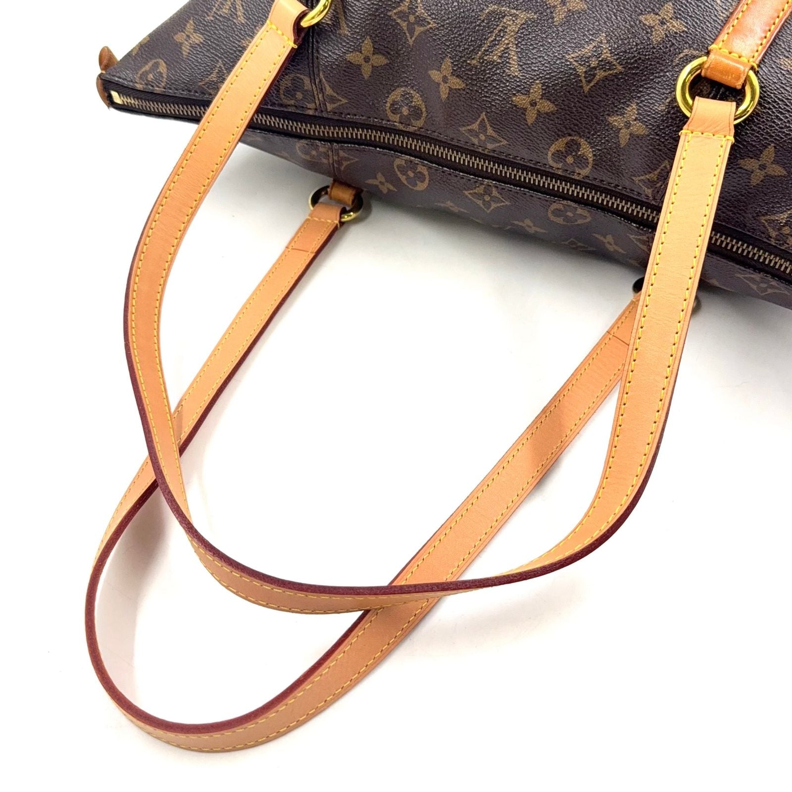 Louis Vuitton Totally MM Monogram Leather Brown Lightbrown Tote Gold — view 7