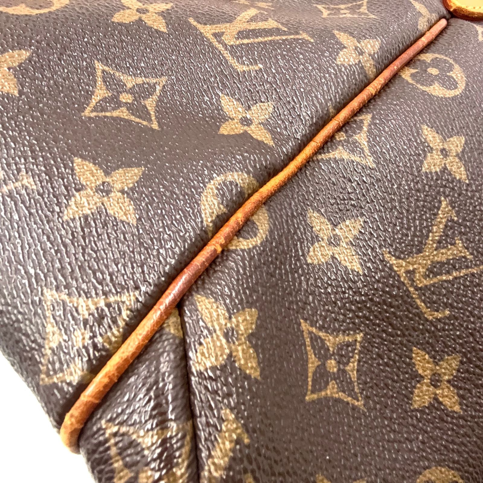 Louis Vuitton Totally MM Monogram Leather Brown Lightbrown Tote Gold — view 6