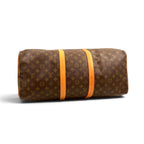 Louis Vuitton Keepall 50 Monogram Leather Brown Lightbrown Boston Bag Gold — view 8