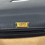 Loewe Barcelona Calfskin Darknavy Handbag Gold — view 4