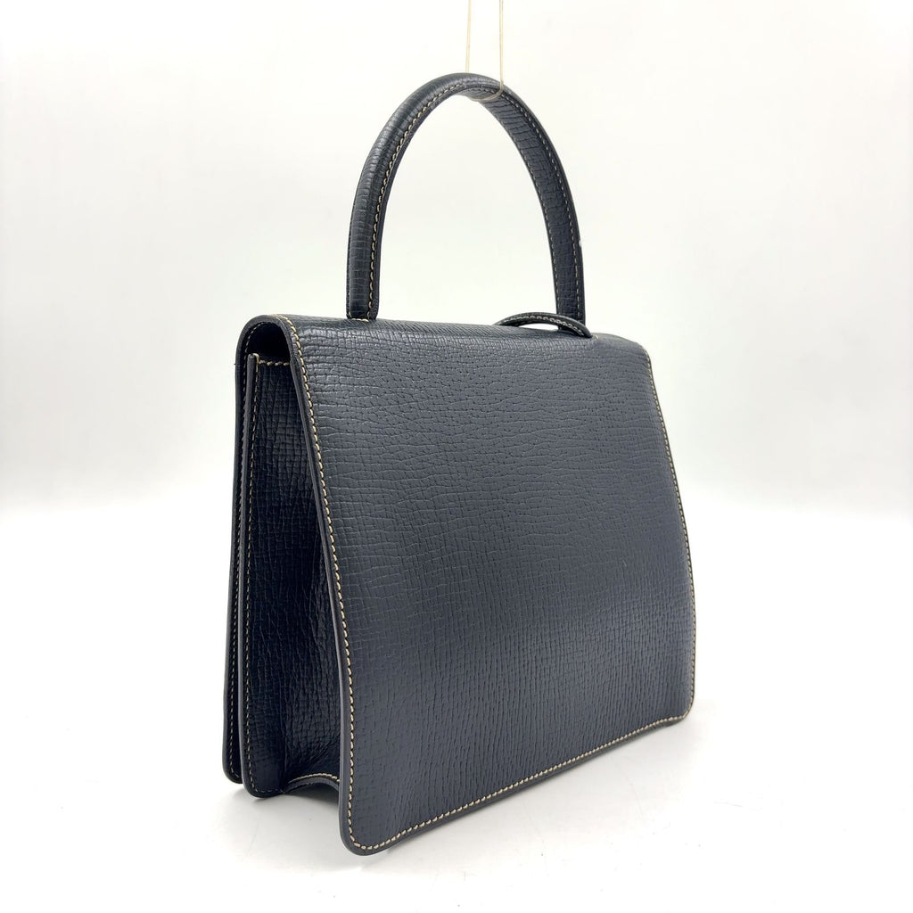 Loewe Barcelona Calfskin Darknavy Handbag Gold — view 2